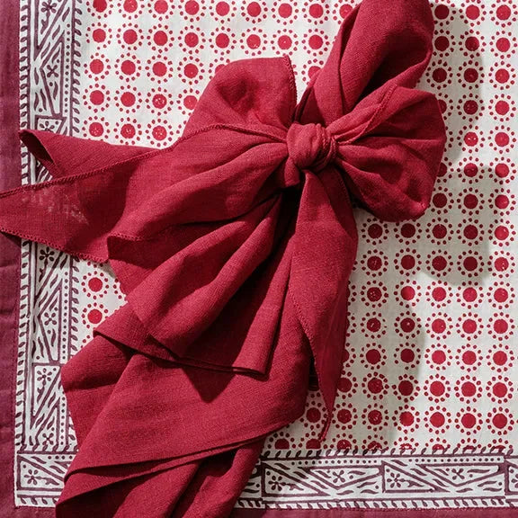 Dot print tablecloth, red - The Mayfair Hall