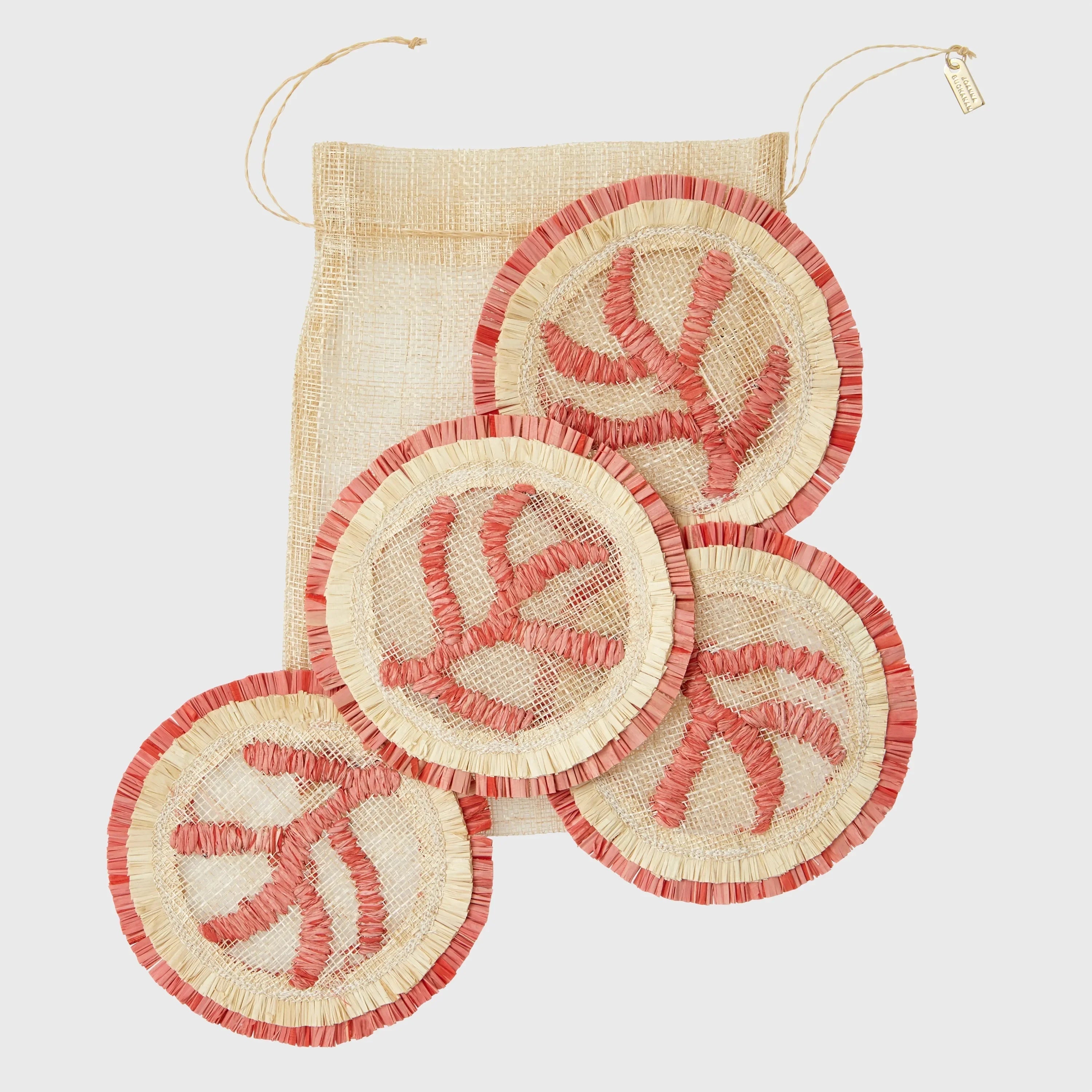 Coral straw coasters - The Mayfair Hall
