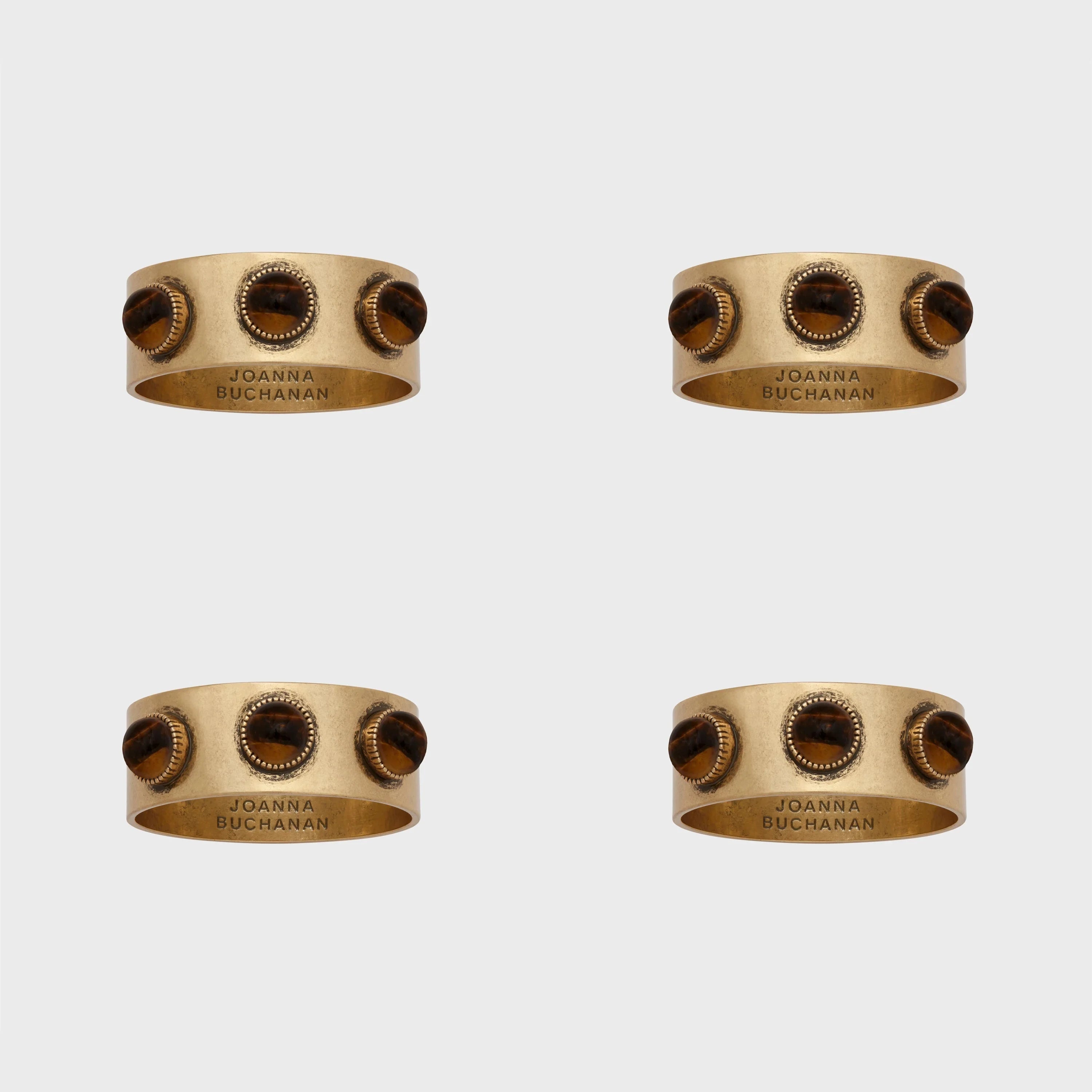 Cabochon Tigers Eye Napkin Rings (Set of 4)