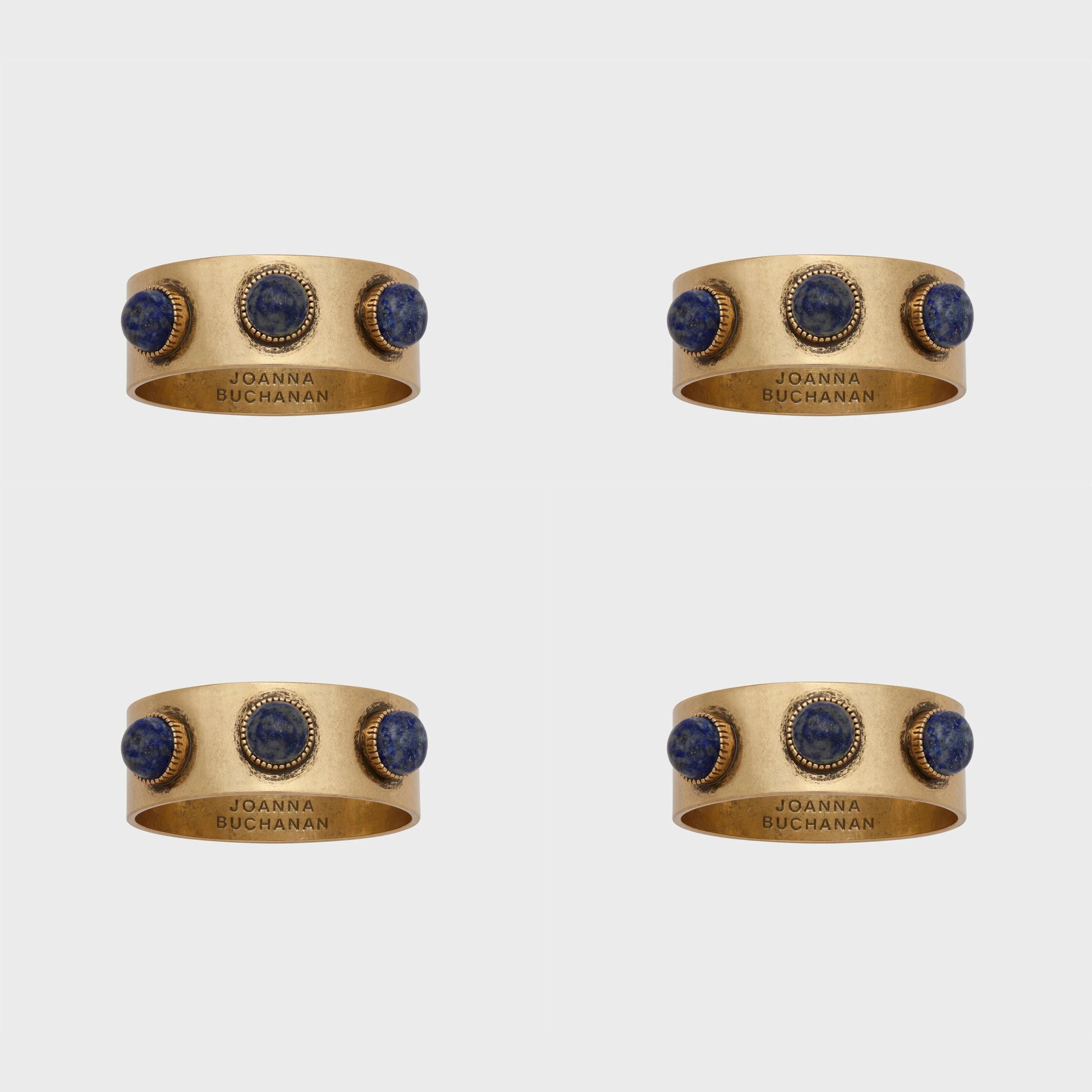 Cabochon napkin rings, lapis lazuli, set of four - The Mayfair Hall