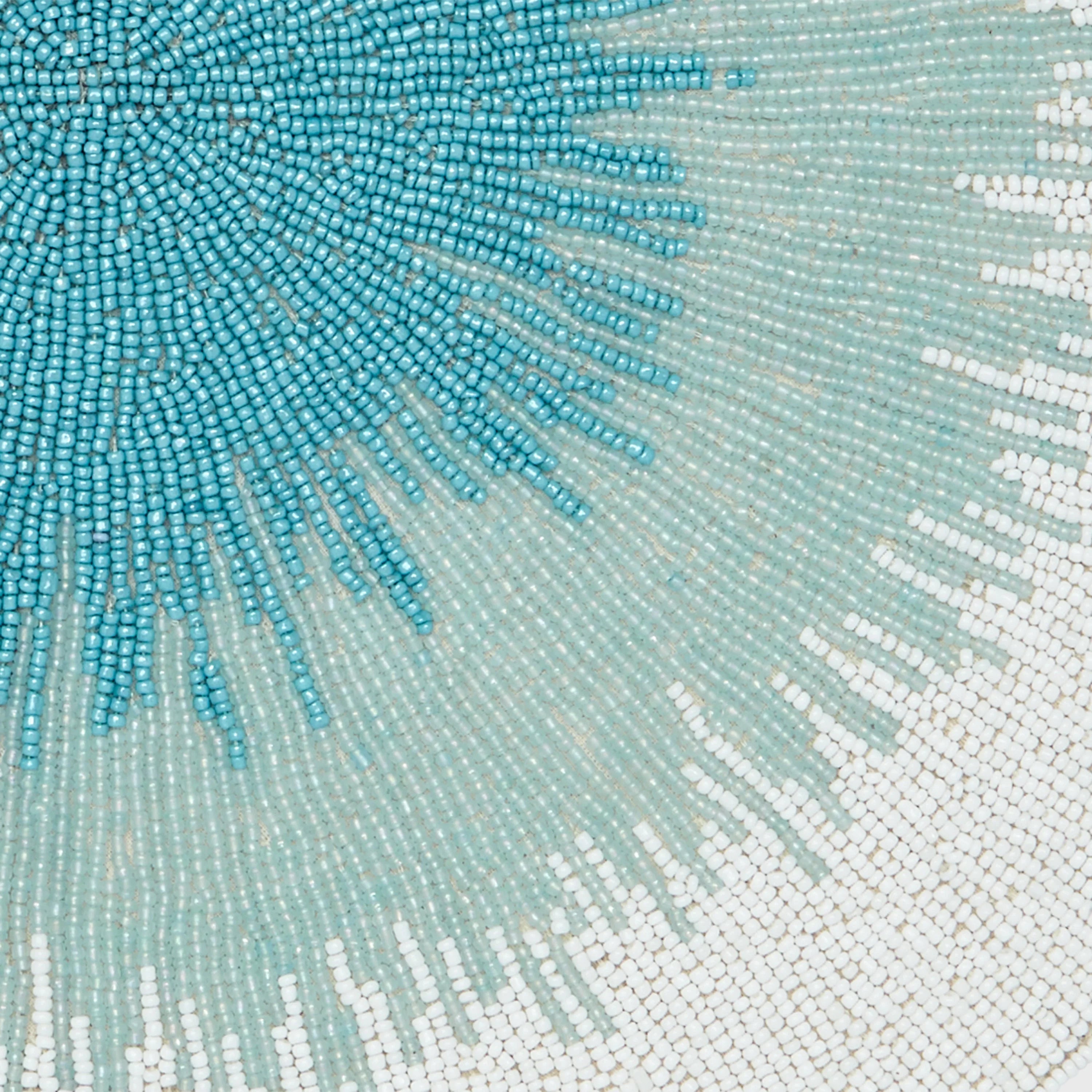 Ombre hand beaded placemat, turquoise - The Mayfair Hall