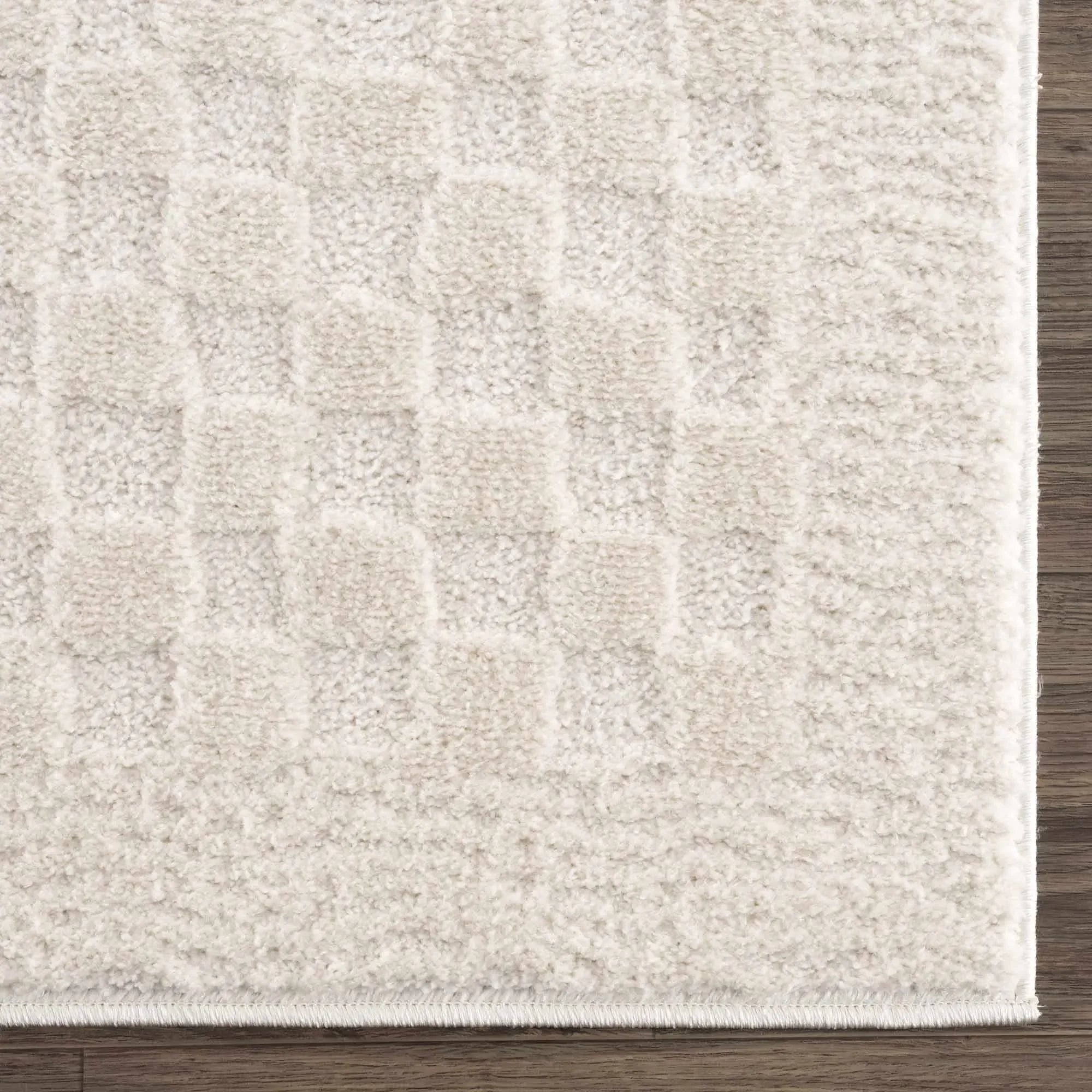 Leryn Ivory Checkered Area Rug - The Mayfair Hall