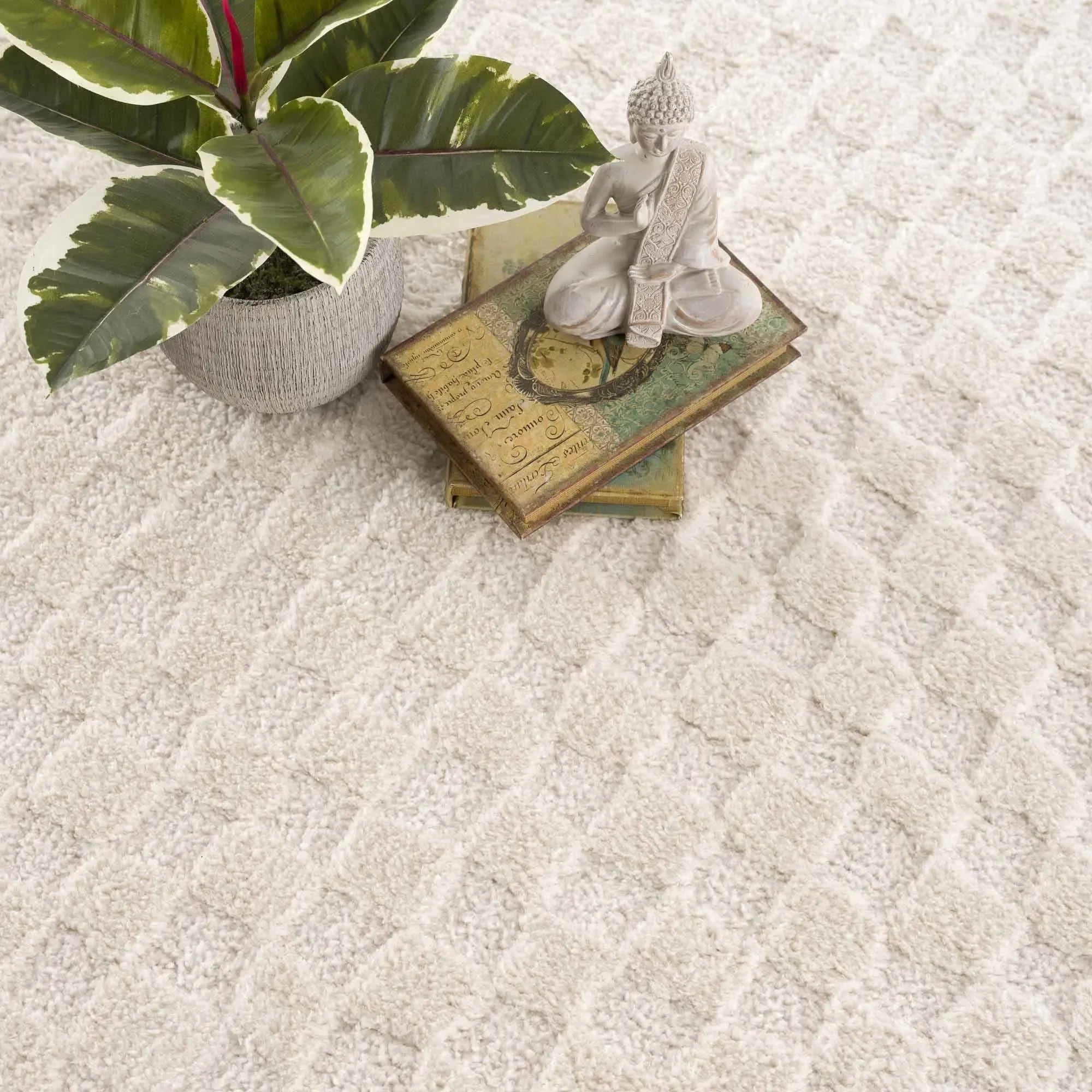 Leryn Ivory Checkered Area Rug - The Mayfair Hall