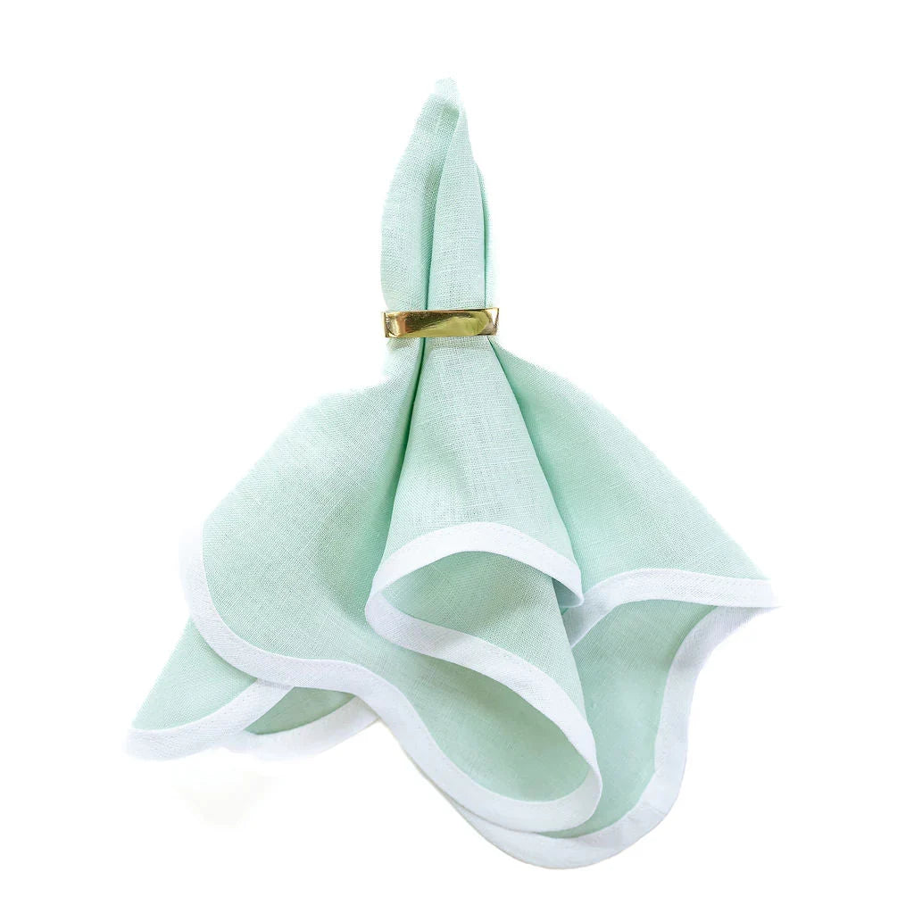 Linen Scalloped Square | Sage Green