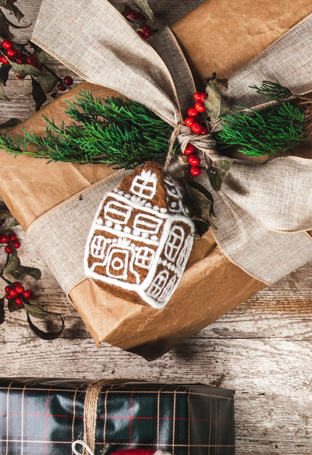 Felted Dutch House Ornament