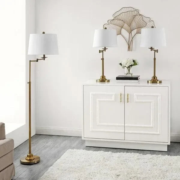 Nadia Metal Floor and Table Lamp in Brass Gold (Set of 3) - The Mayfair Hall