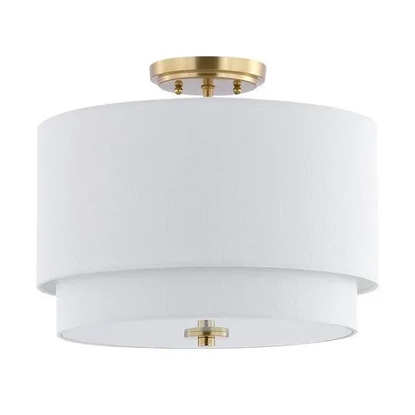 Laconia Glass Flush Lighting in White - The Mayfair Hall