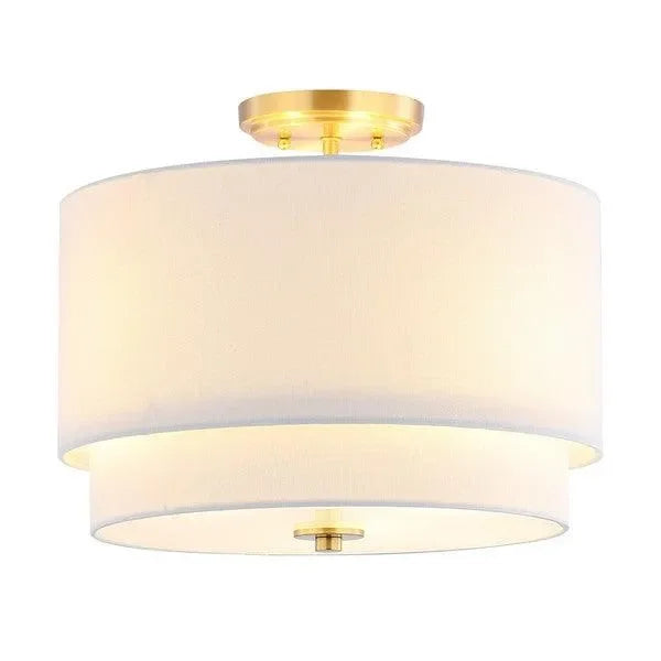 Laconia Glass Flush Lighting in White - The Mayfair Hall