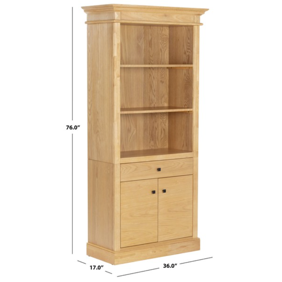 Francesco 4 Shelf Wood Bookcase in Natural