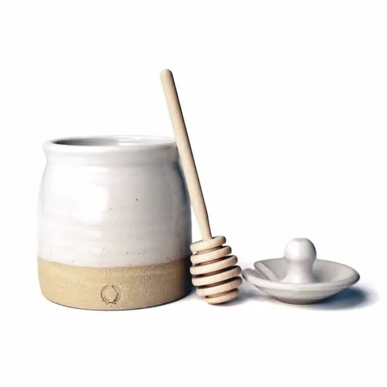 Farmhouse Pottery Beehive Honey Pot with Wood Dipper - The Mayfair Hall
