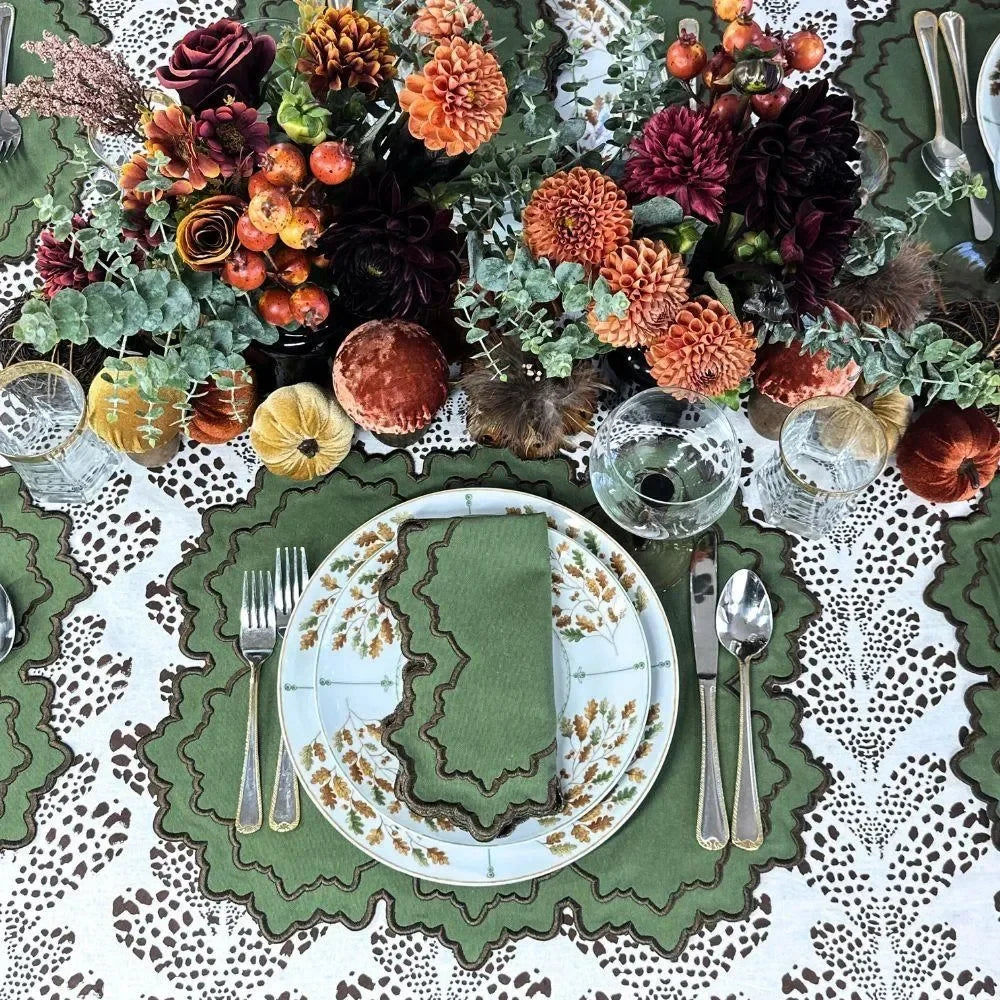Kelli Cotton Tablecloth in Cocoa - The Mayfair Hall