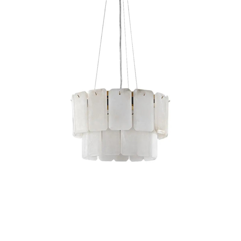 Fernandez Gold-White Marble 2 Tier Chandelier - The Mayfair Hall