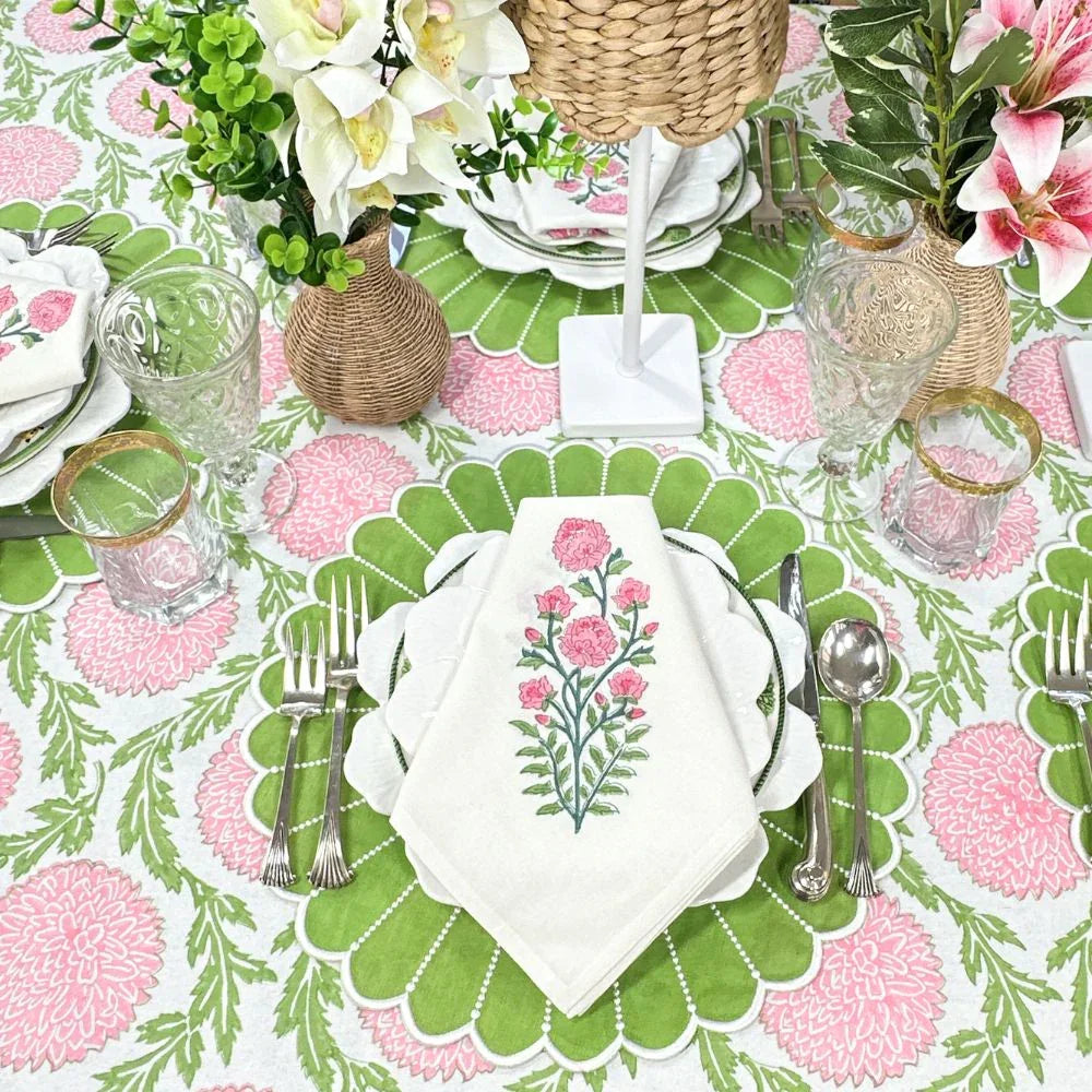 Pink Flower - Motif Napkin (Set of 4) - The Mayfair Hall