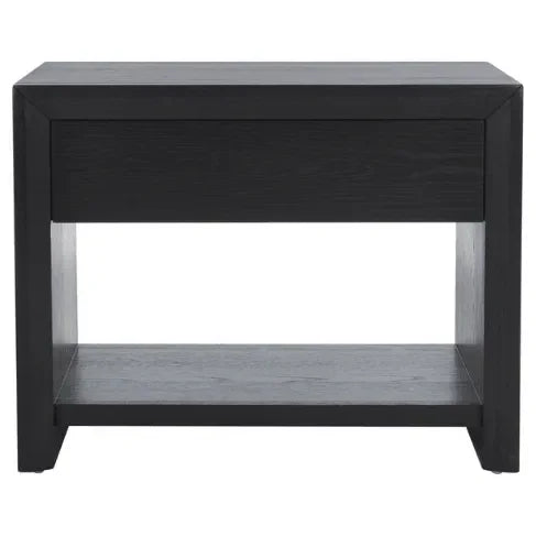 Darnell Rubberwood Nightstand in Black - The Mayfair Hall