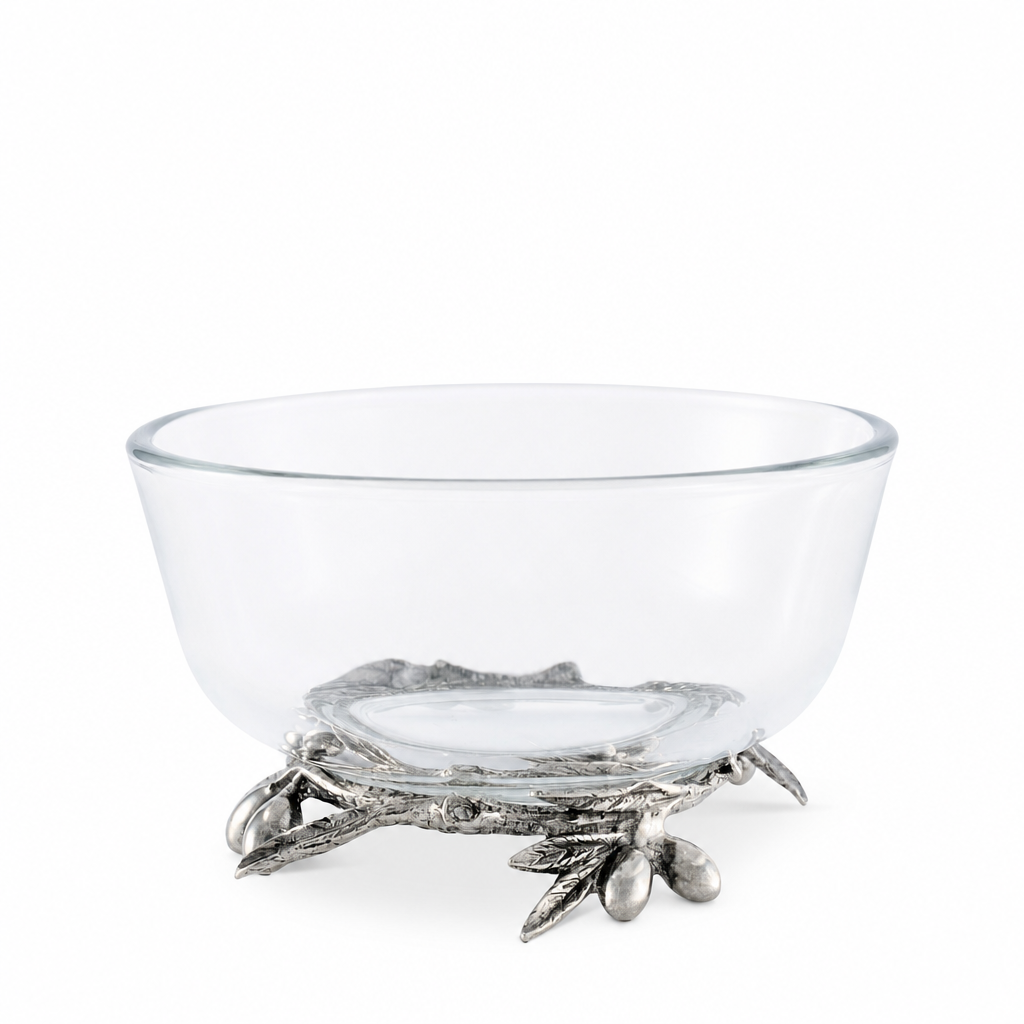 Olive Grove Glass & Pewter Bowl