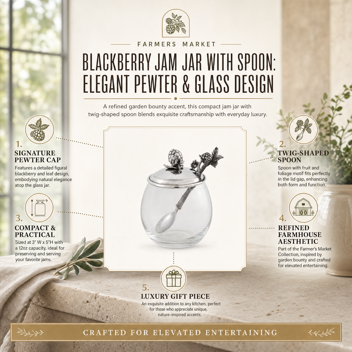 Blackberry Jam Jar with Spoon