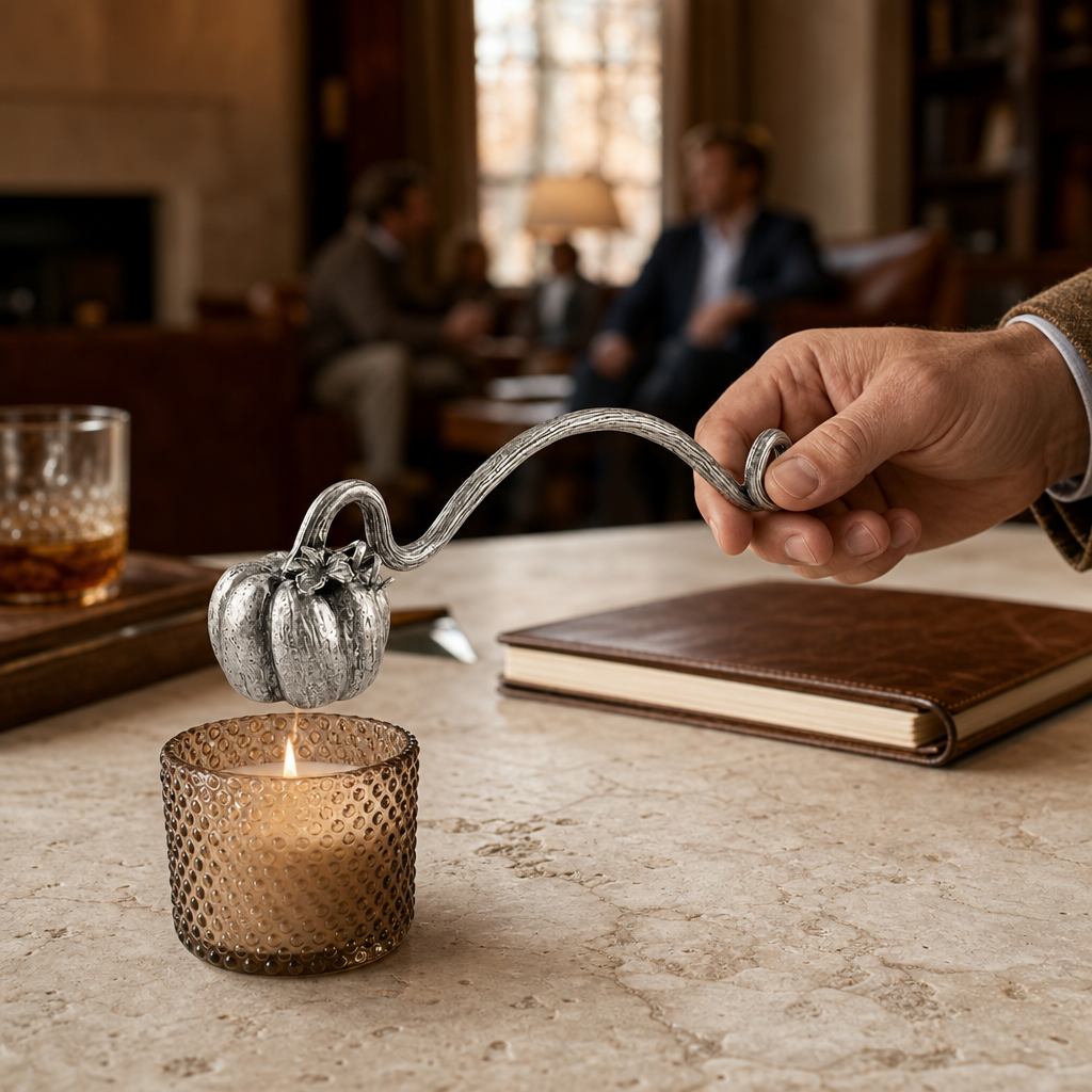 Pewter Pumpkin Candle Snuffer