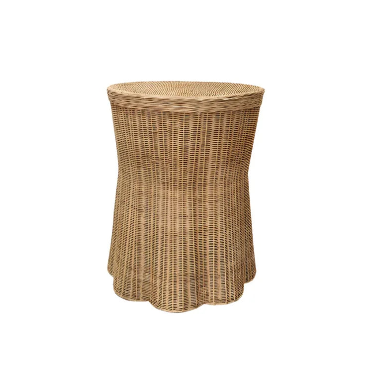 Scalloped Wicker End Table - The Mayfair Hall