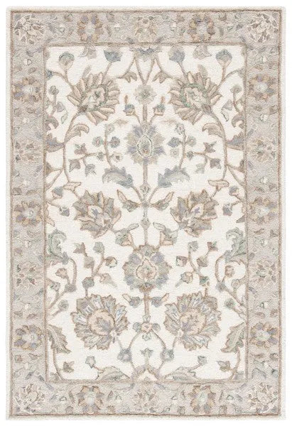 Glamour Wool Rug in Ivory and Gray