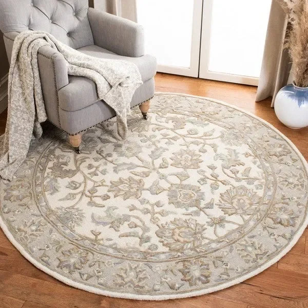 Glamour Wool Rug in Ivory and Gray - The Mayfair Hall
