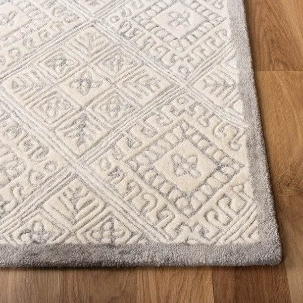 Glamour Wool Rug in Gray and Ivory - The Mayfair Hall
