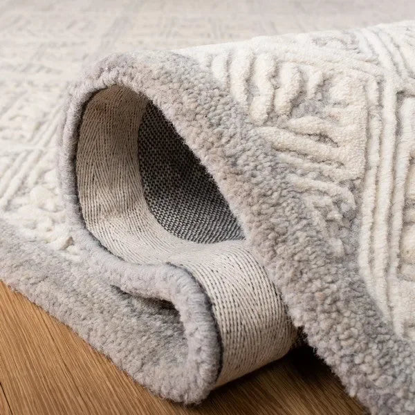 Glamour Wool Rug in Gray and Ivory - The Mayfair Hall