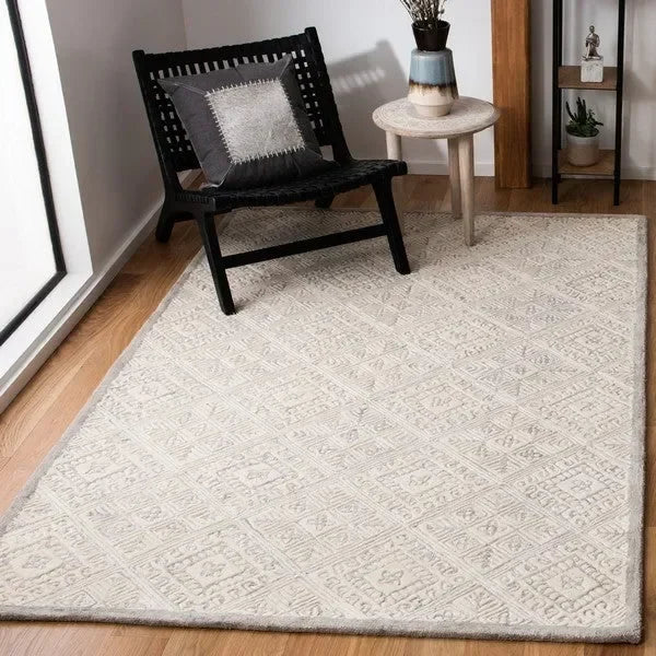 Glamour Wool Rug in Gray and Ivory - The Mayfair Hall