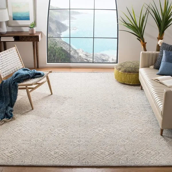 Glamour Wool Rug in Gray and Ivory - The Mayfair Hall