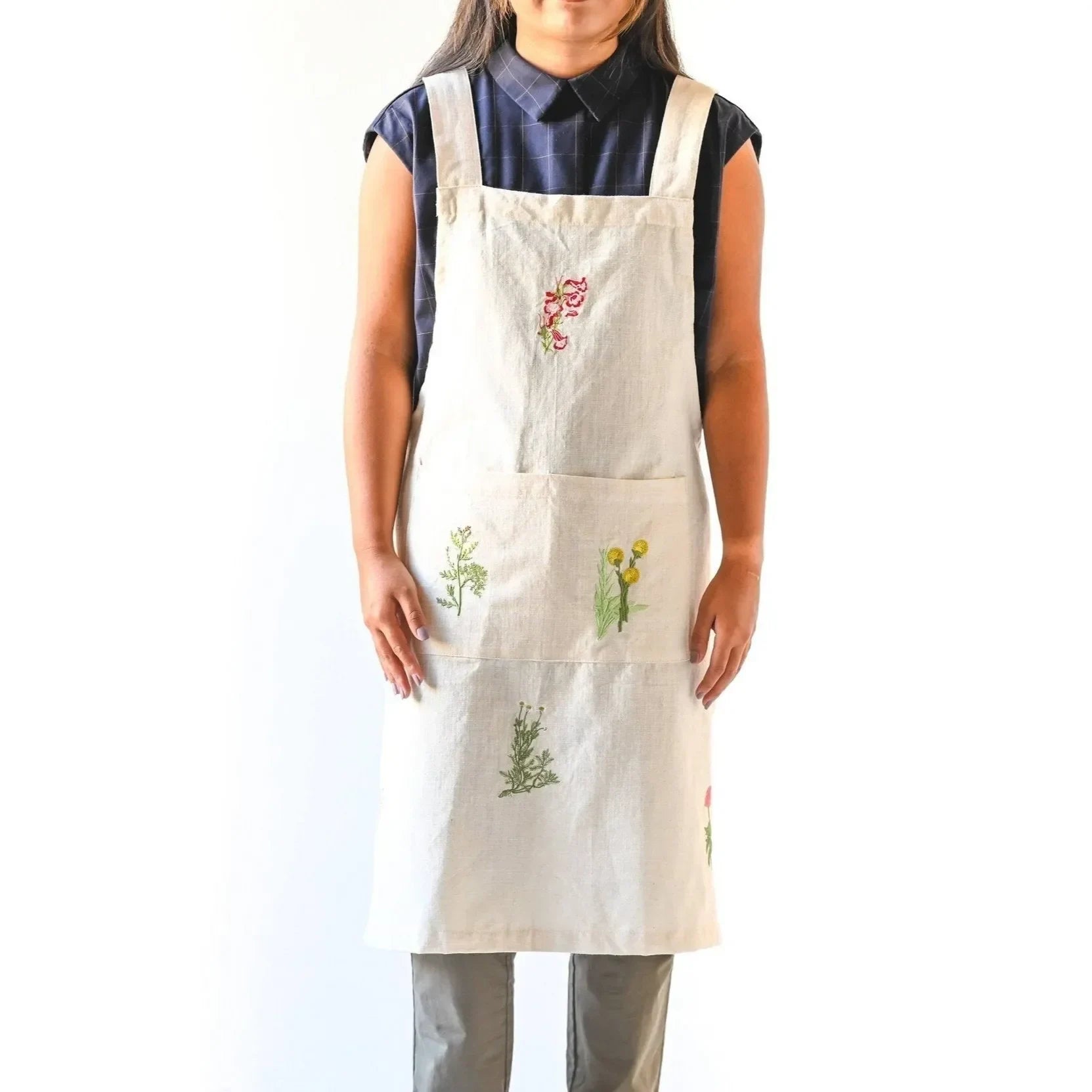 Botanical Embroidered Apron - The Mayfair Hall