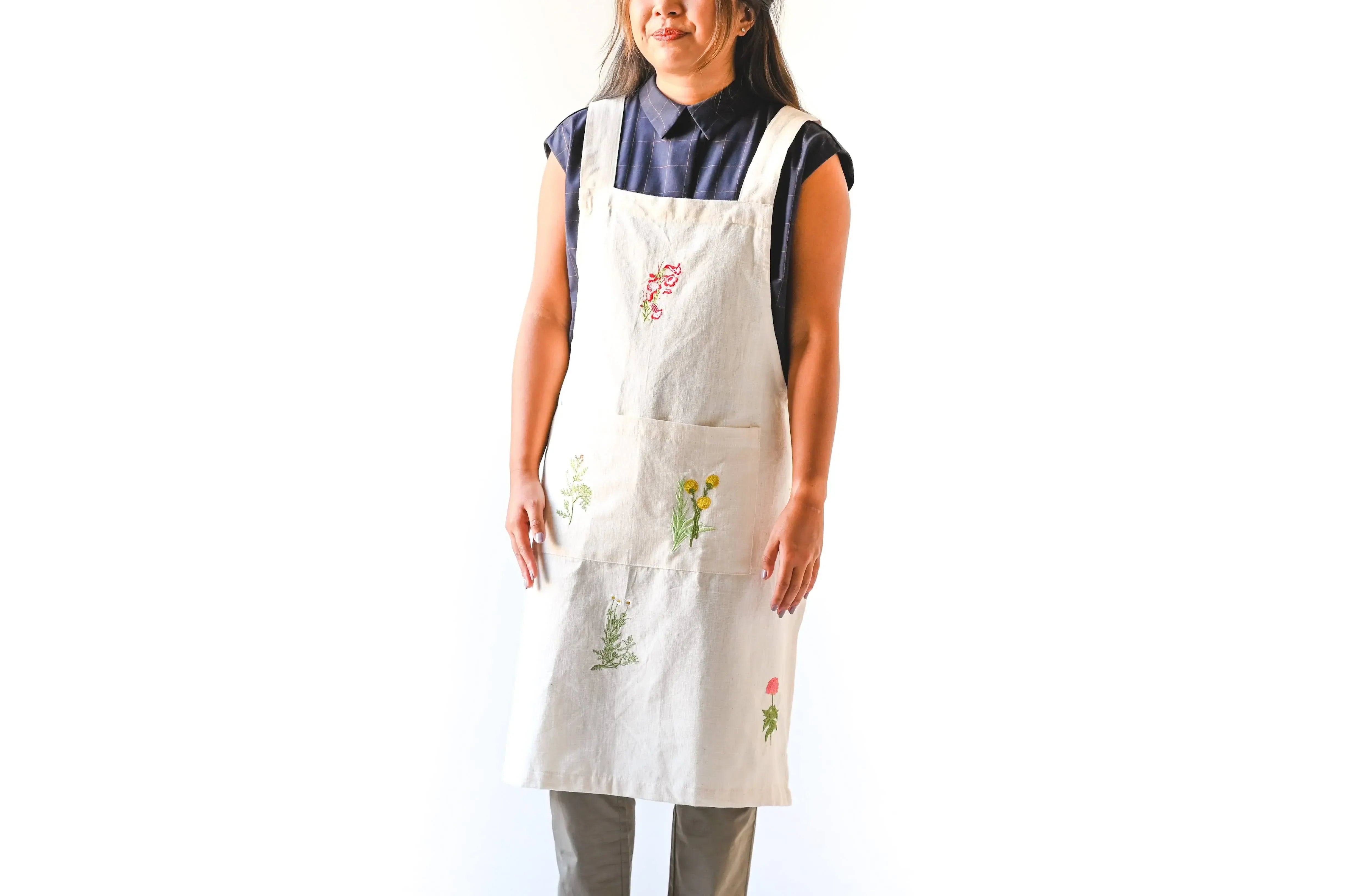 Botanical Embroidered Apron - The Mayfair Hall