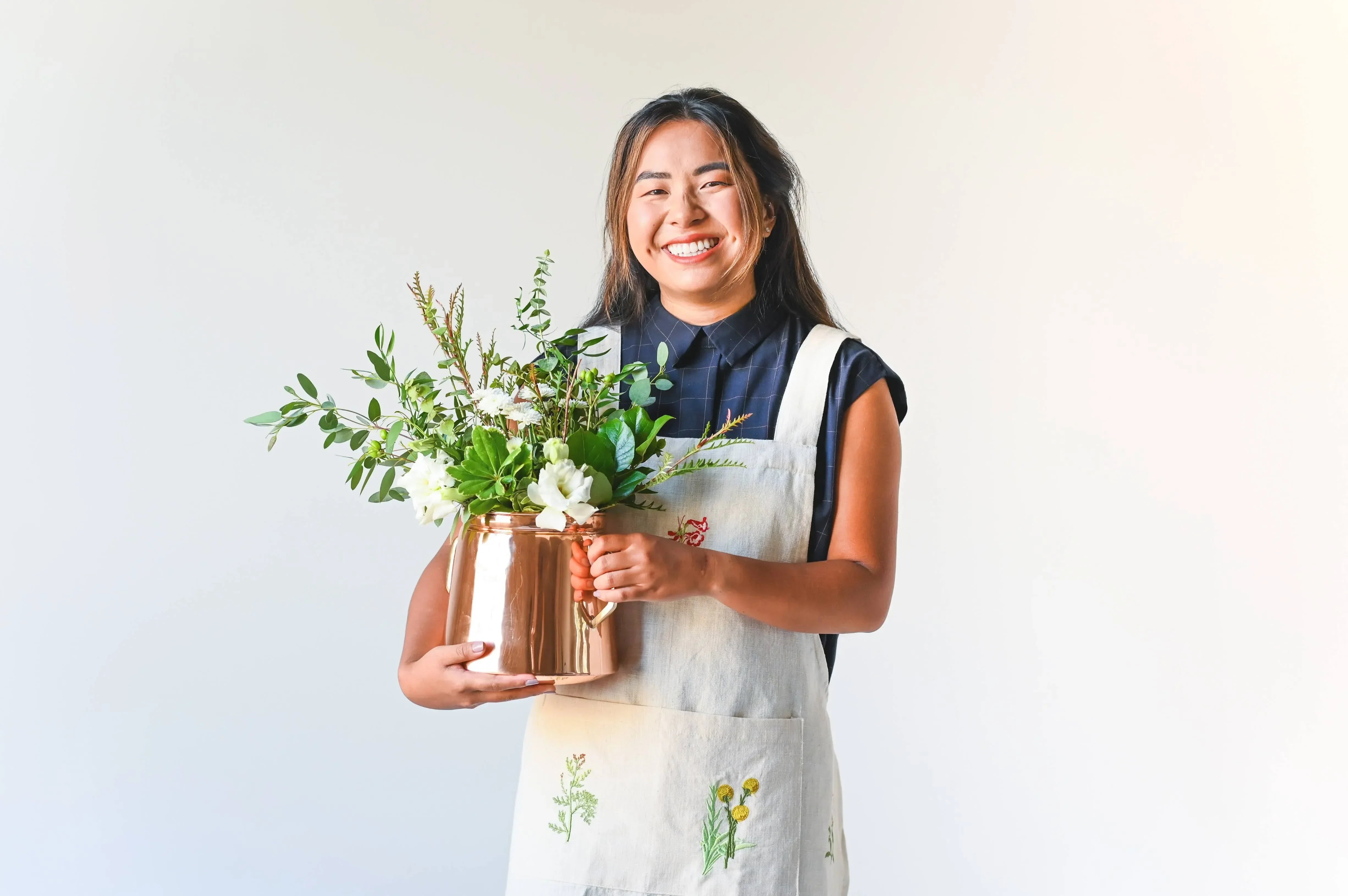 Botanical Embroidered Apron - The Mayfair Hall