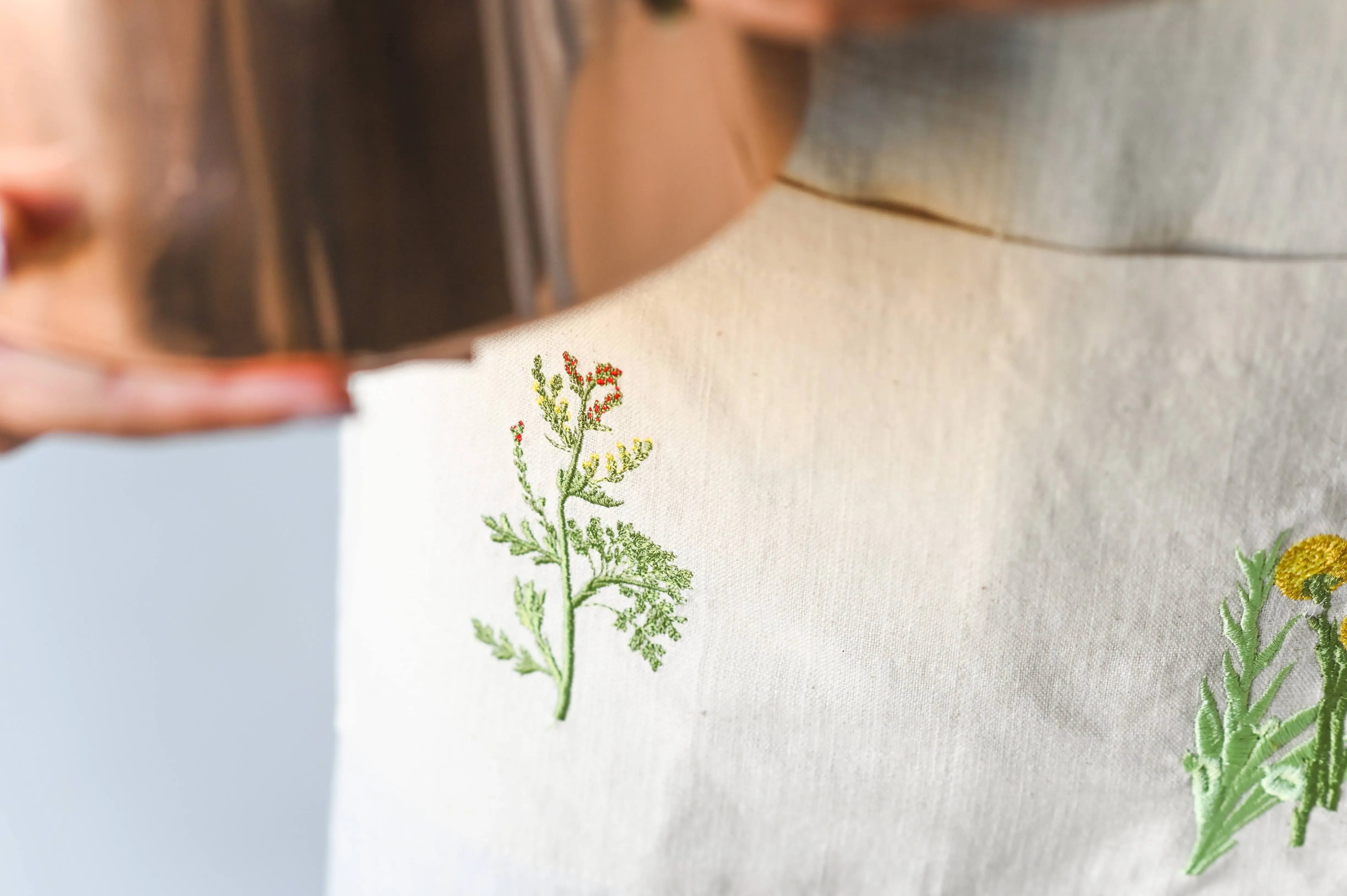 Botanical Embroidered Apron - The Mayfair Hall