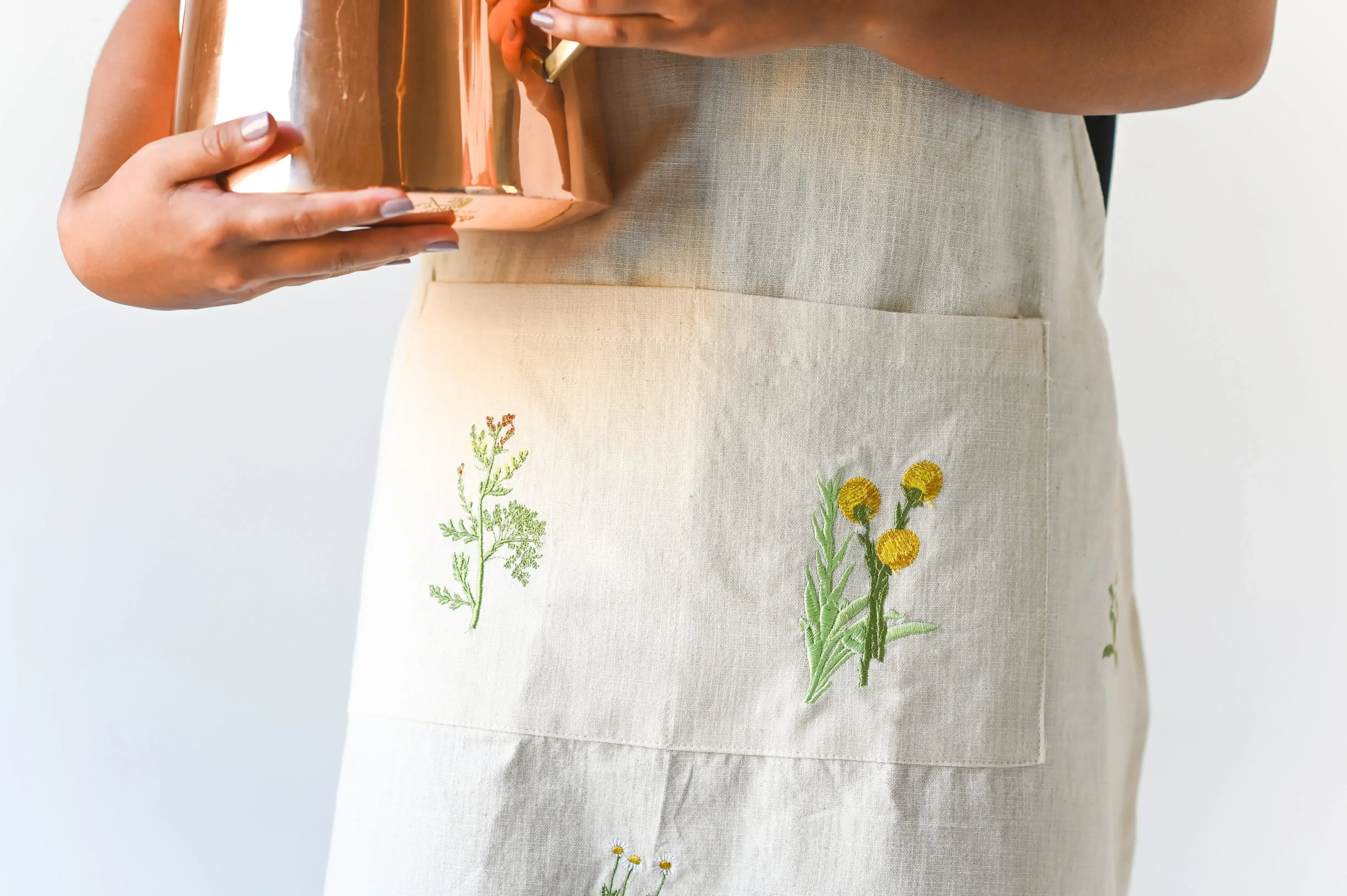 Botanical Embroidered Apron - The Mayfair Hall