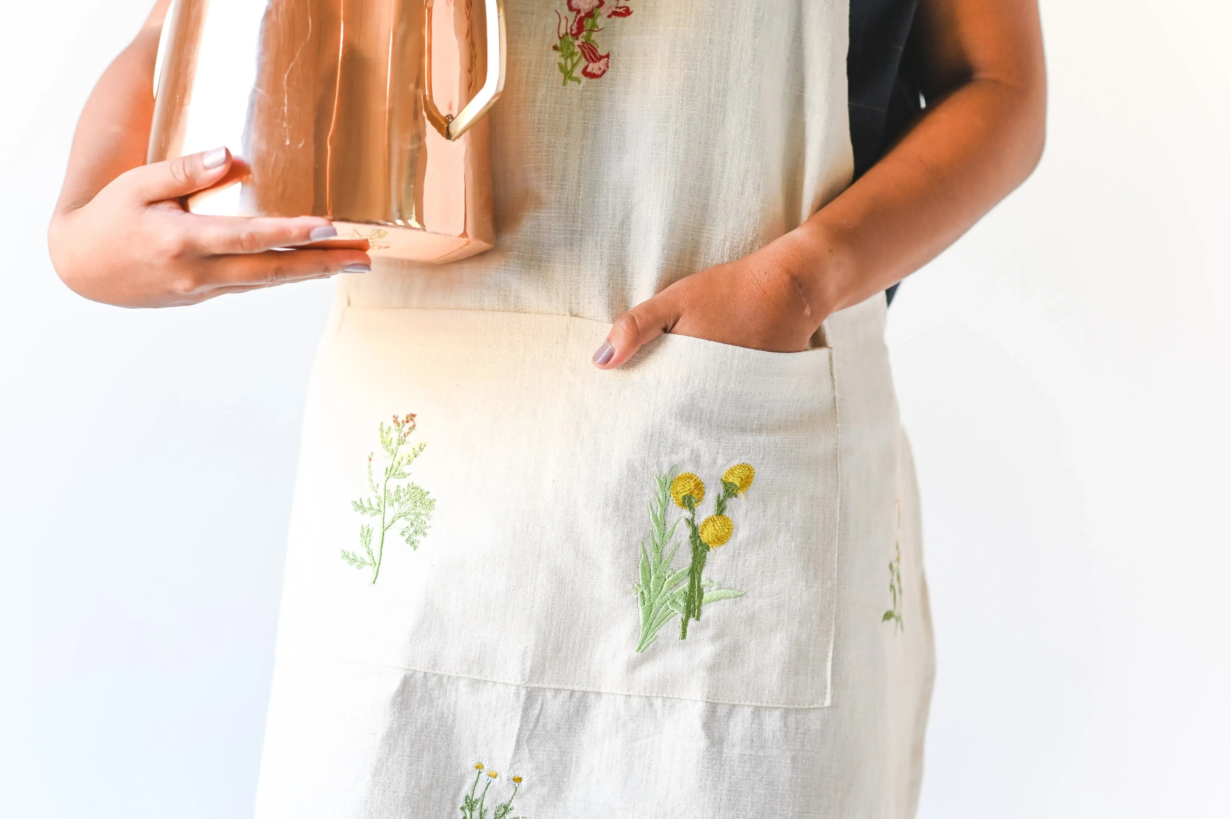 Botanical Embroidered Apron - The Mayfair Hall