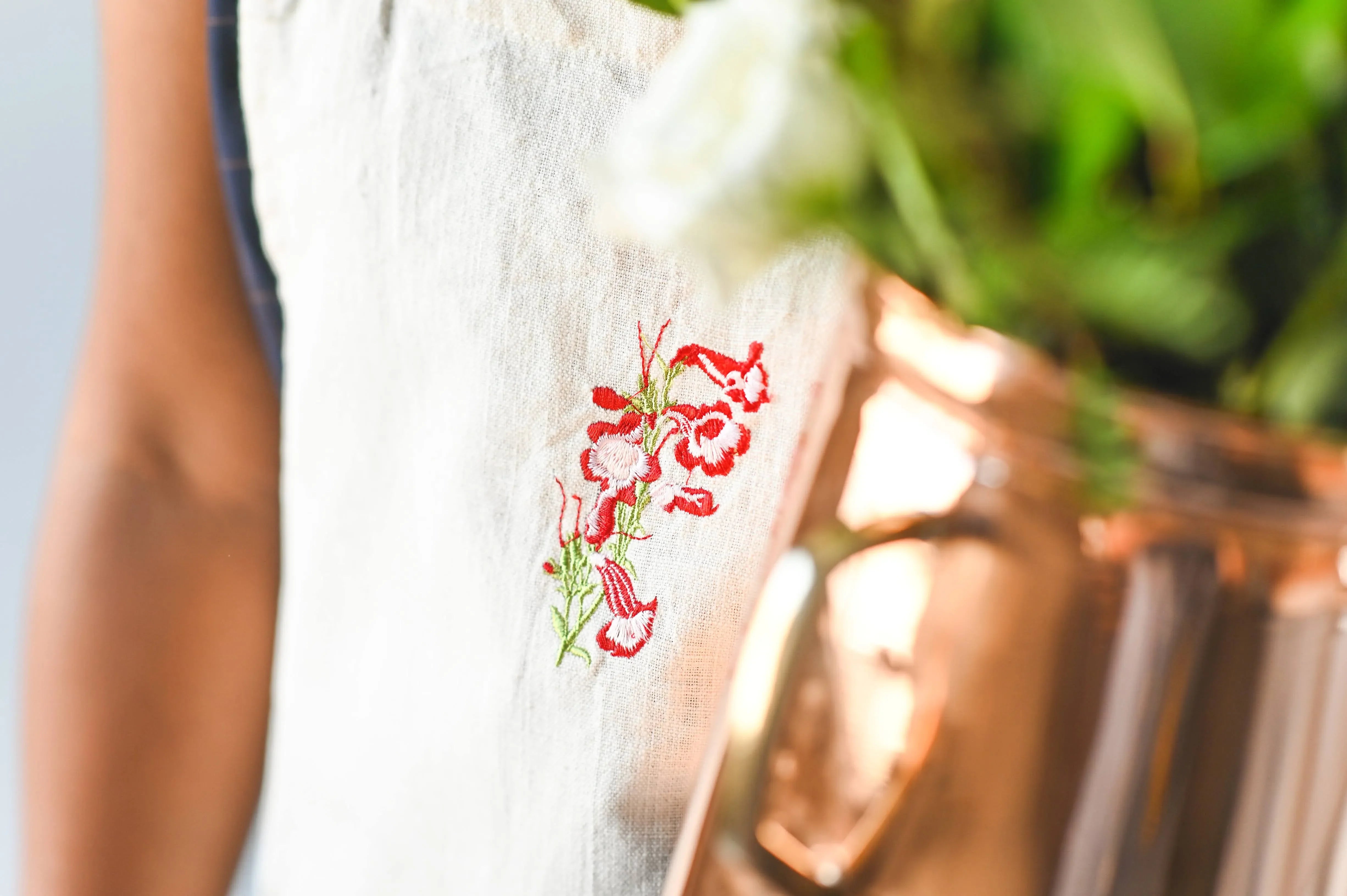 Botanical Embroidered Apron - The Mayfair Hall