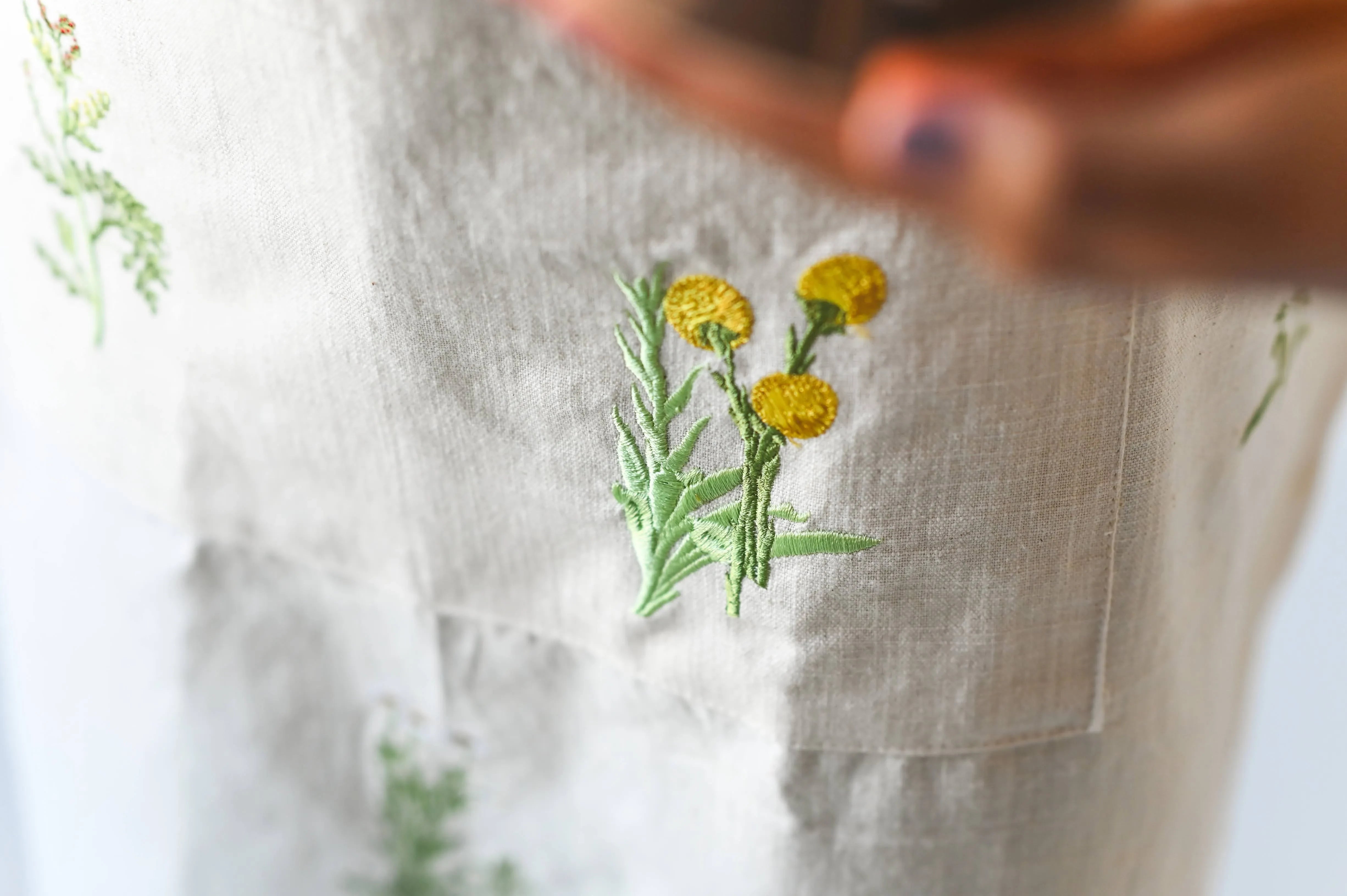 Botanical Embroidered Apron - The Mayfair Hall
