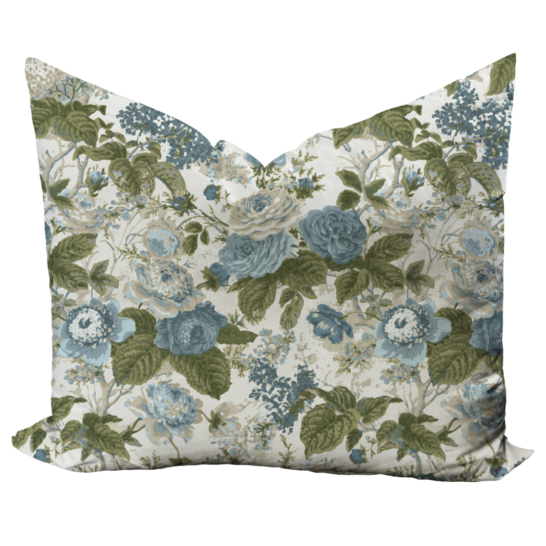 Georgia Pillow Cover in Blue & Green