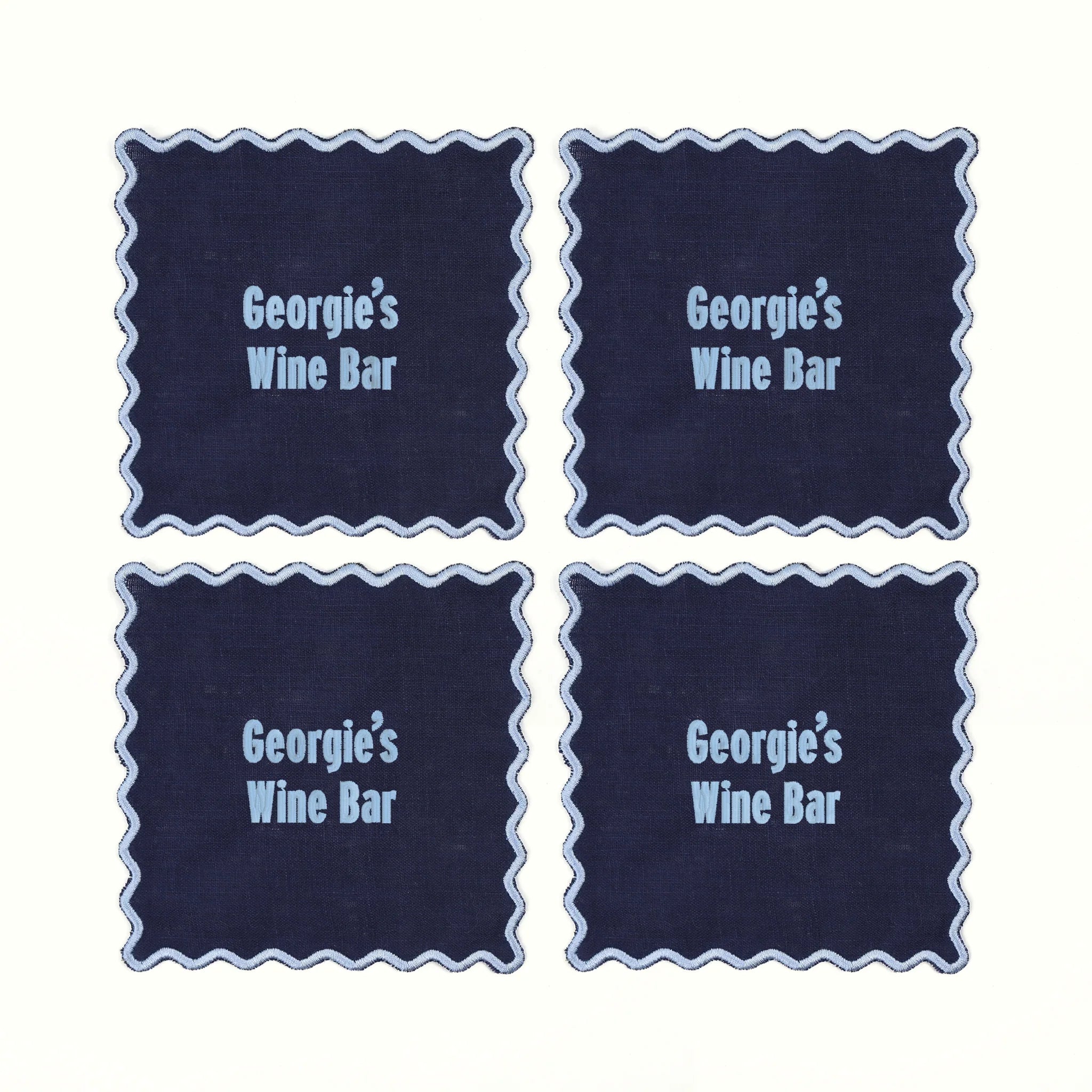 The Vivienne Square Cocktail Napkins - Navy - The Mayfair Hall