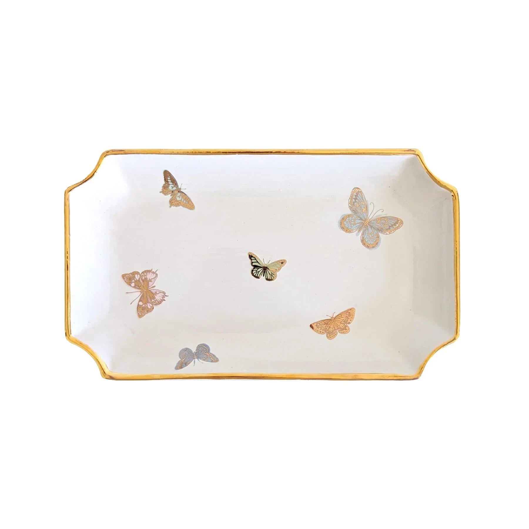 Gilded Butterflies Trays with 22K Gold Accent - The Mayfair Hall