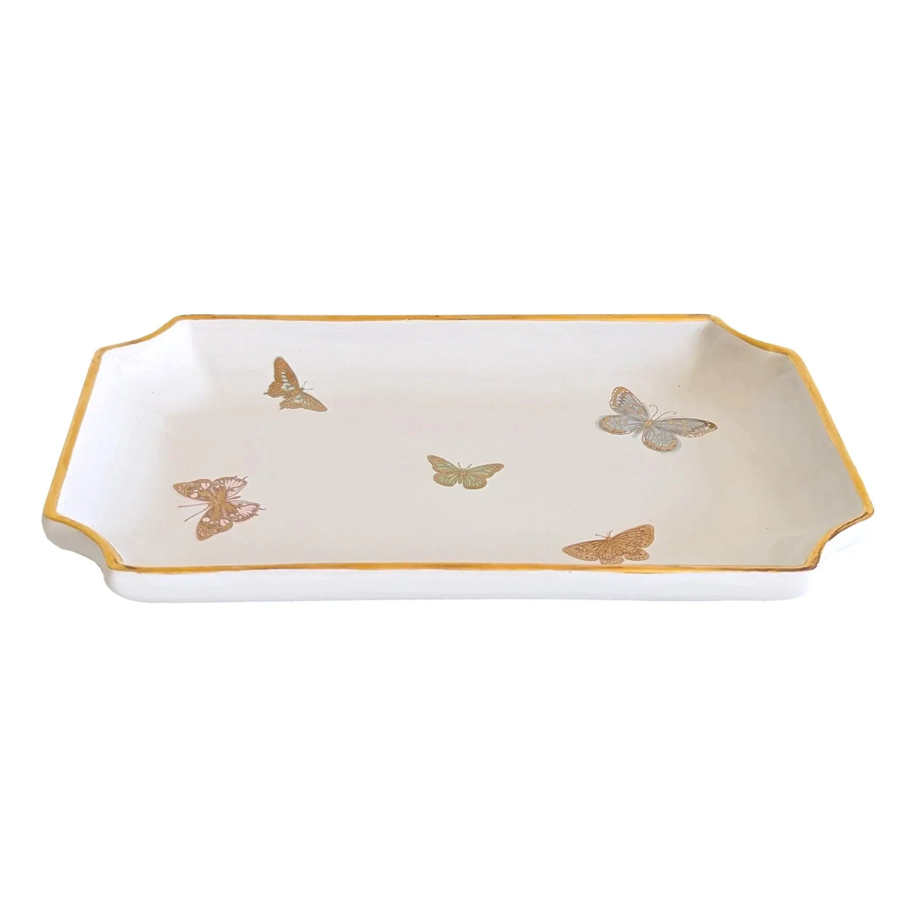 Gilded Butterflies Trays with 22K Gold Accent - The Mayfair Hall