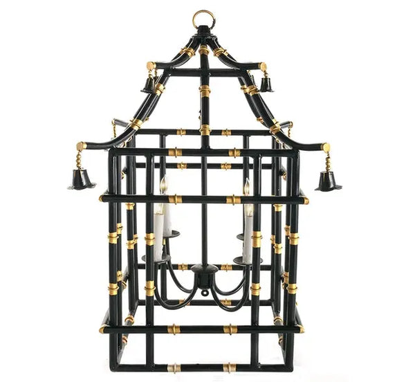 Black & Gold Bamboo Lantern (Large) - The Mayfair Hall