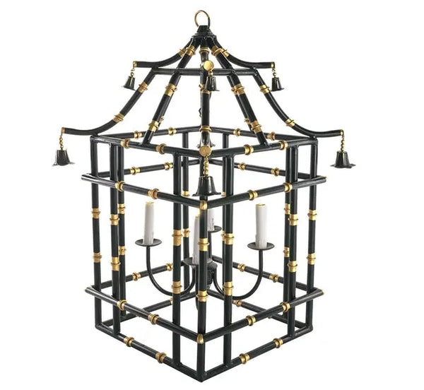 Black & Gold Bamboo Lantern (Large) - The Mayfair Hall