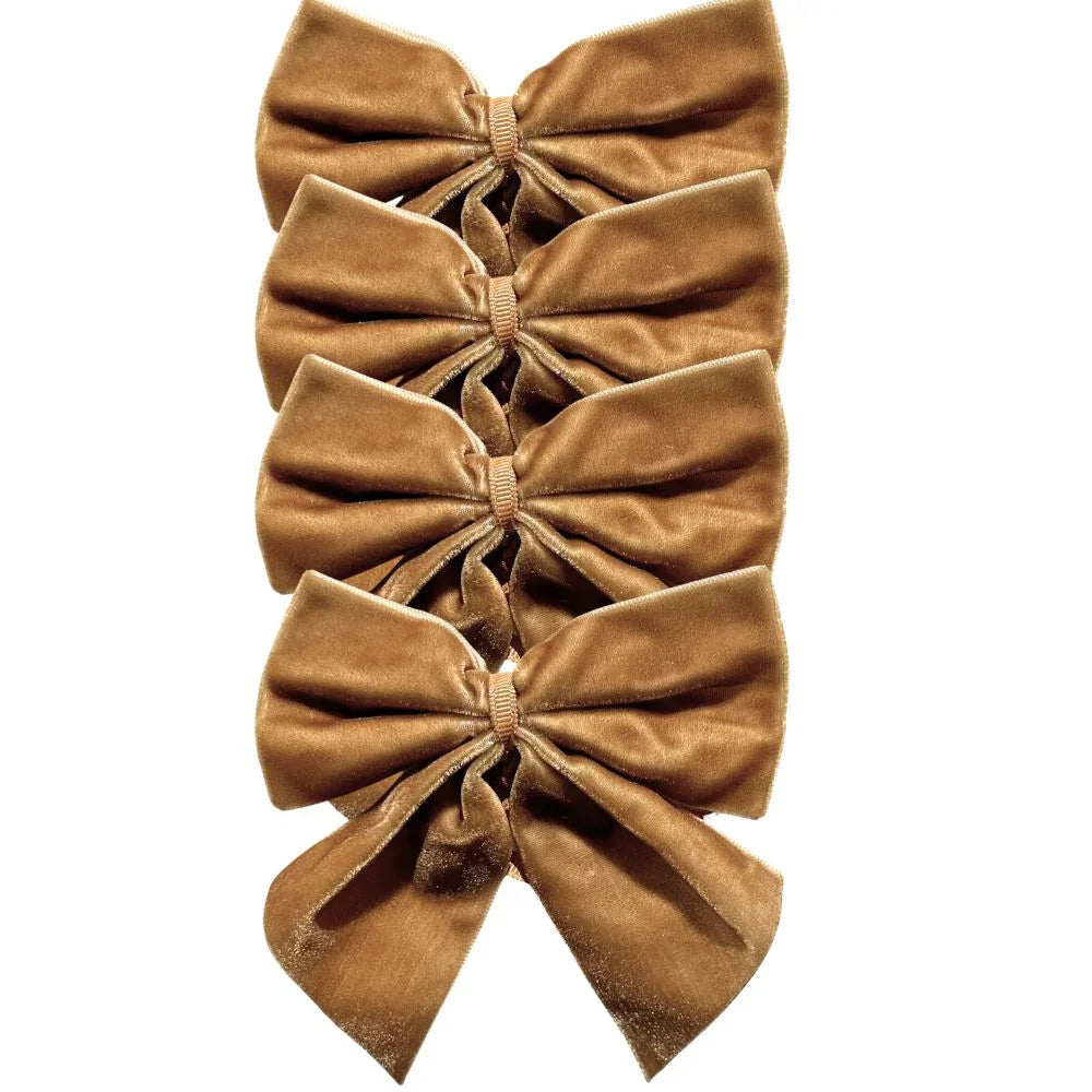 Gold: Velvet Bow Napkin Ties - (Set of 4) - The Mayfair Hall