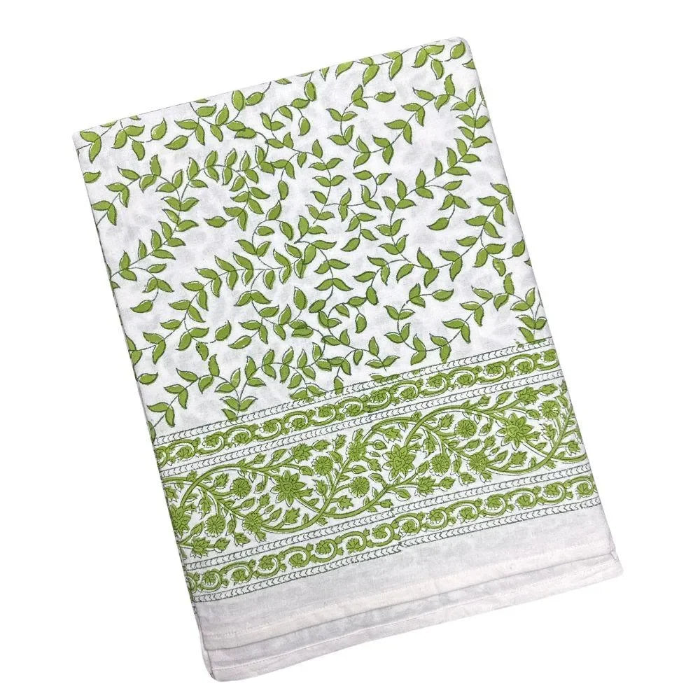 Green Leaves Cotton Tablecloth - The Mayfair Hall