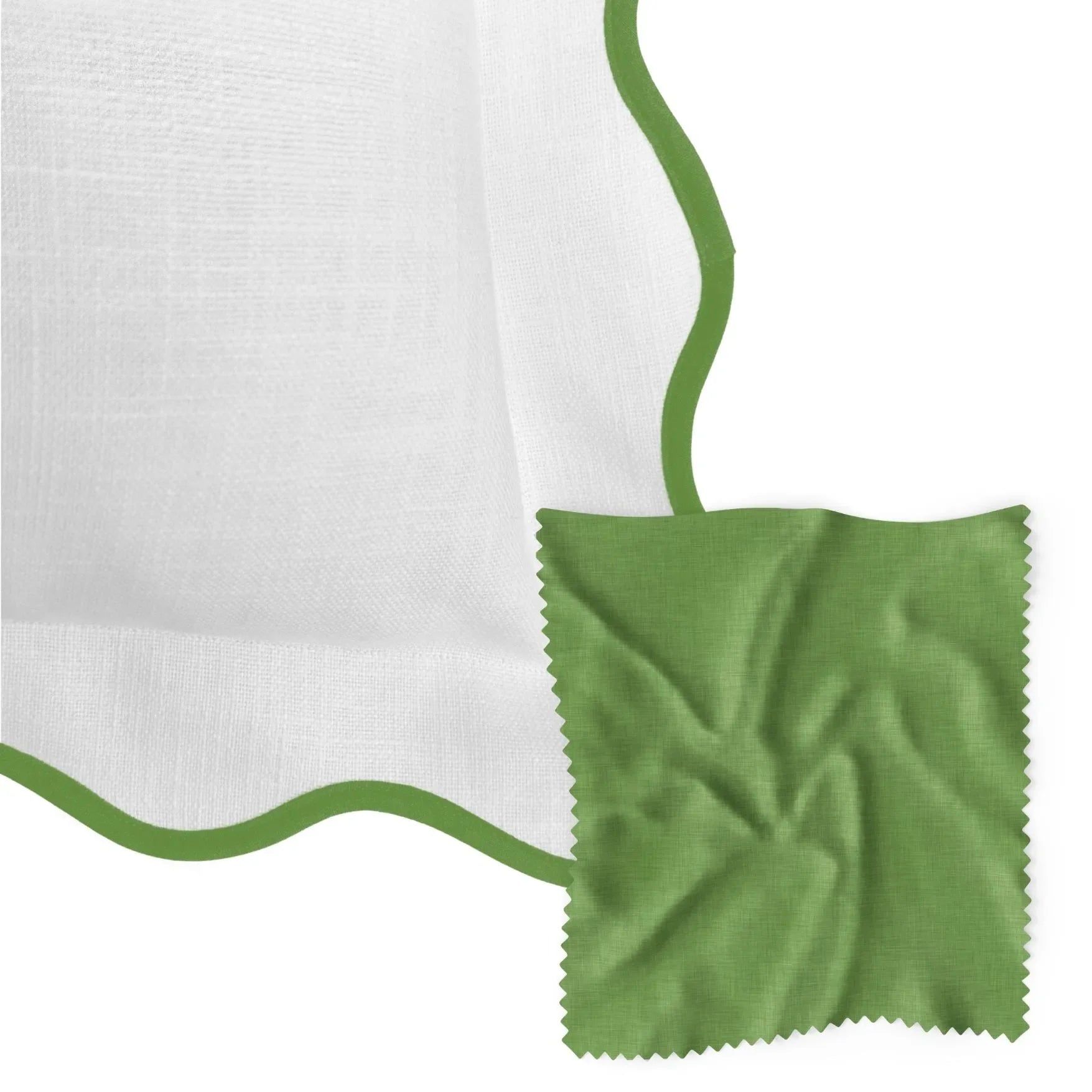 Scalloped Duvet Cover, Green / White - The Mayfair Hall