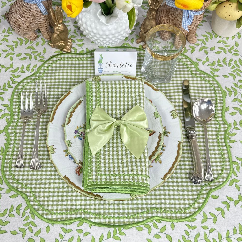 Charlotte Napkin - Green Gingham (Set of 4)