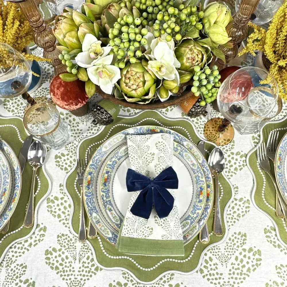 Kelli Cotton Tablecloth in Sage - The Mayfair Hall