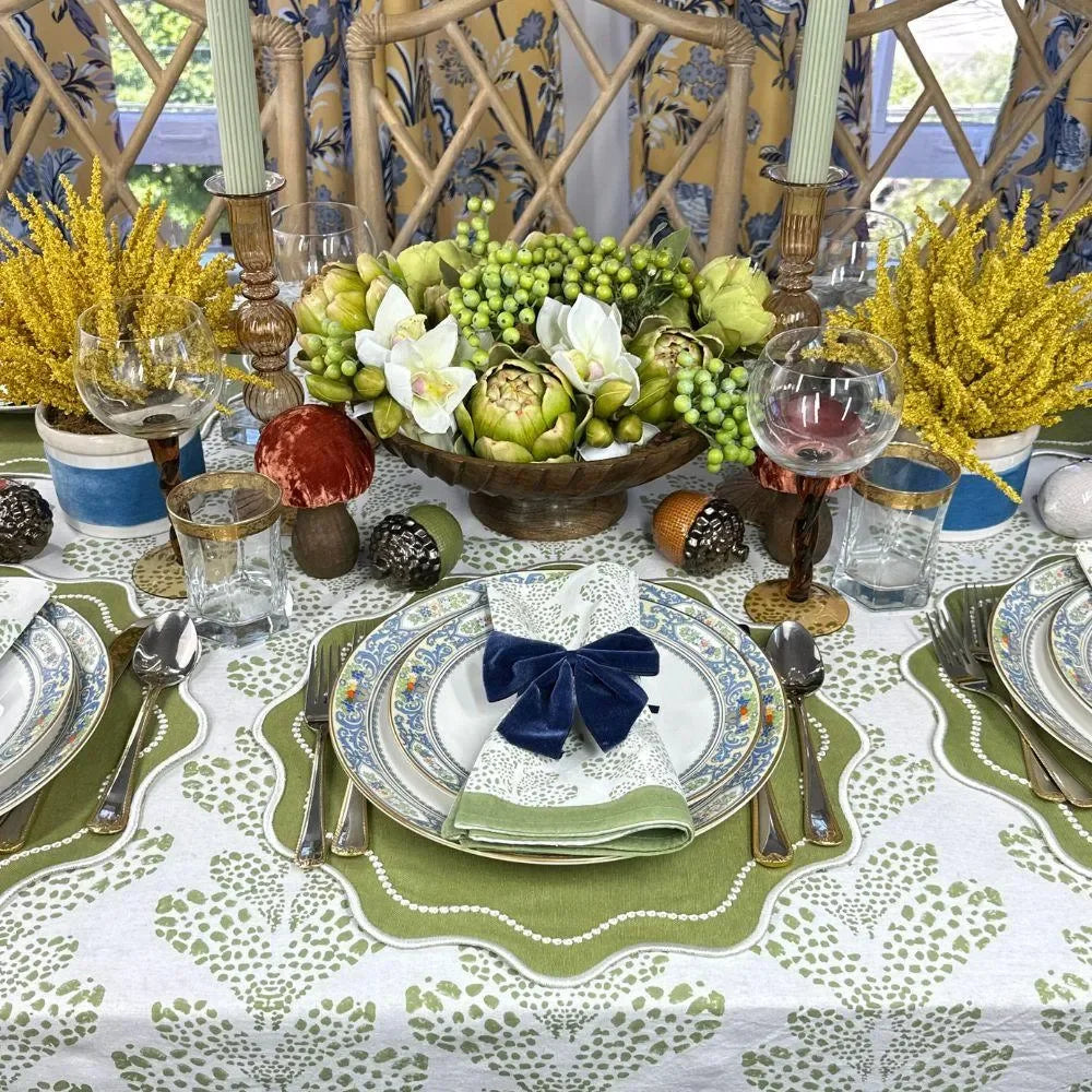 Kelli Cotton Tablecloth in Sage - The Mayfair Hall