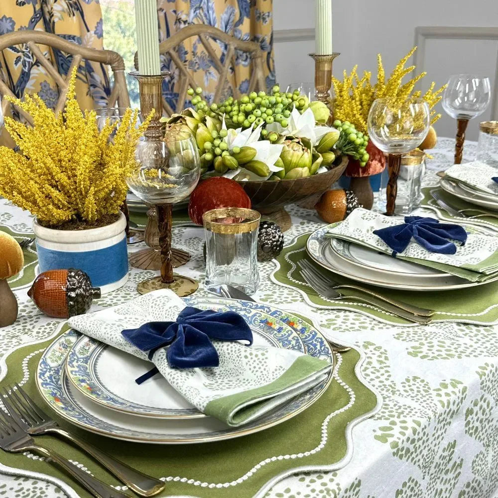 Kelli Cotton Tablecloth in Sage - The Mayfair Hall