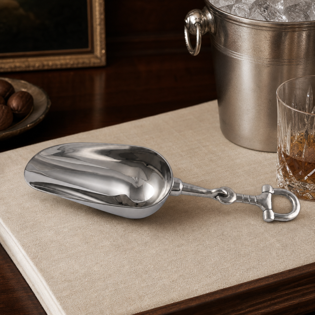 Equestrian Horse Bit Pewter Handle Ice Scoop